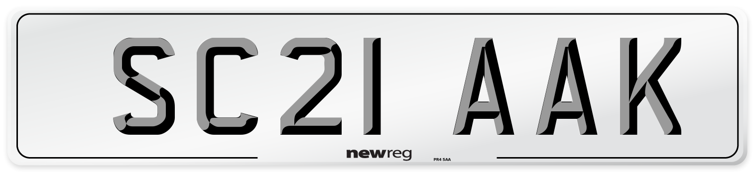 SC21 AAK Number Plate from New Reg